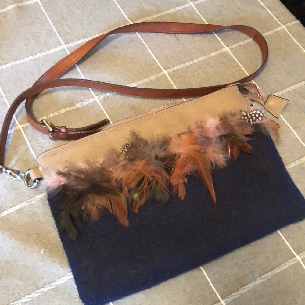 Laila feather crossbody purse